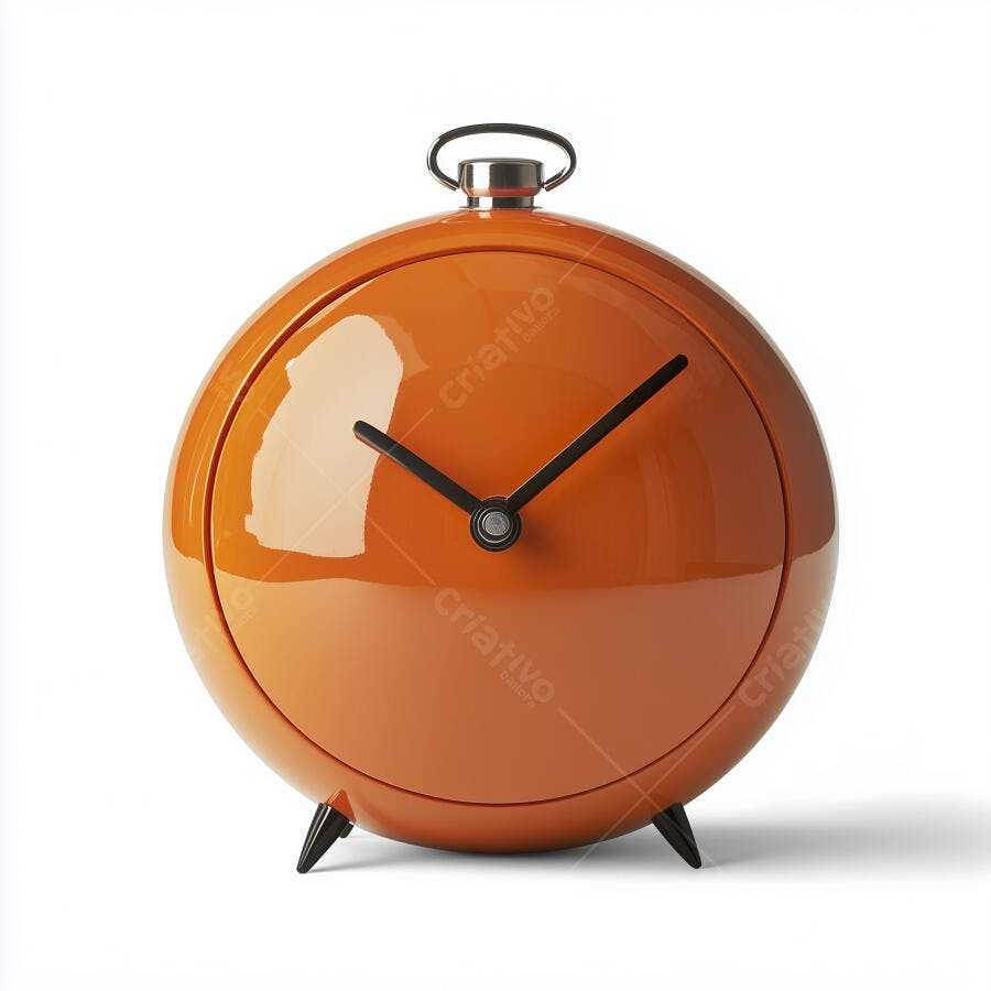Relógio laranja estilo retrô design moderno
