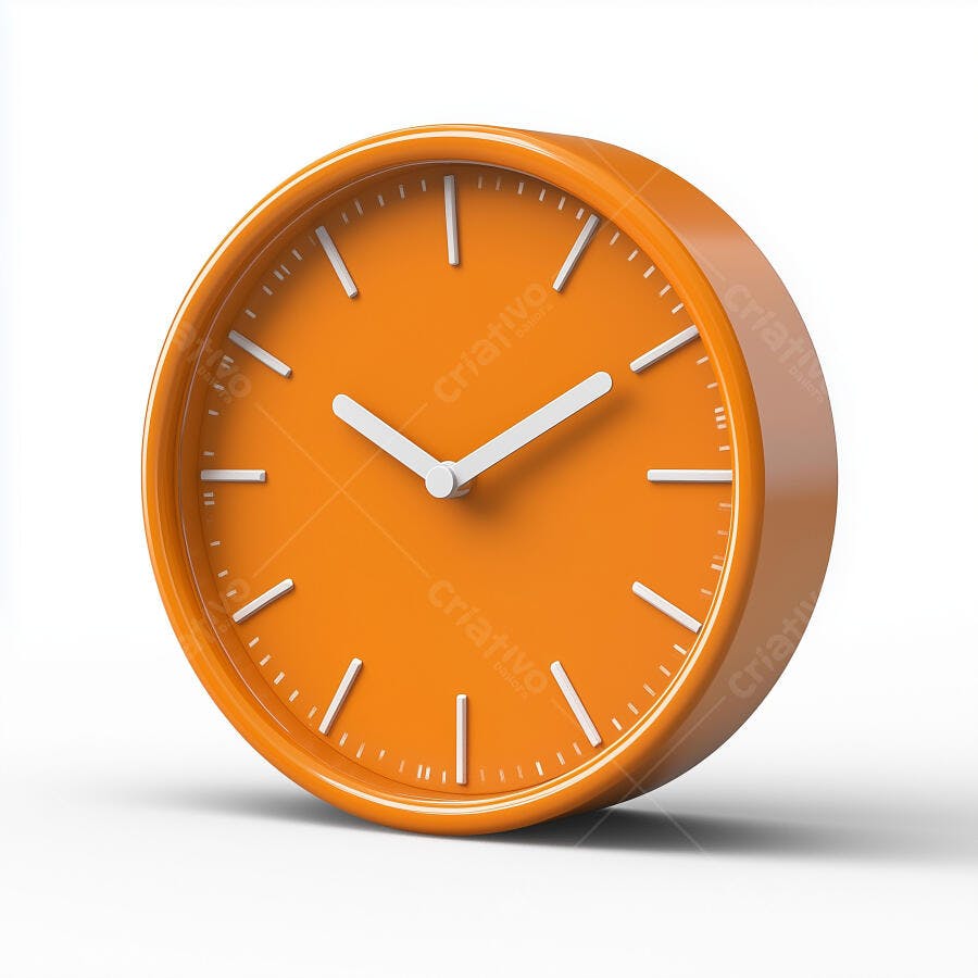 Relógio laranja moderno design minimalista