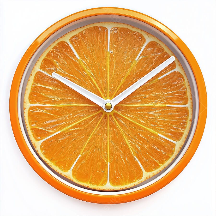 Relógio de laranja vibrante