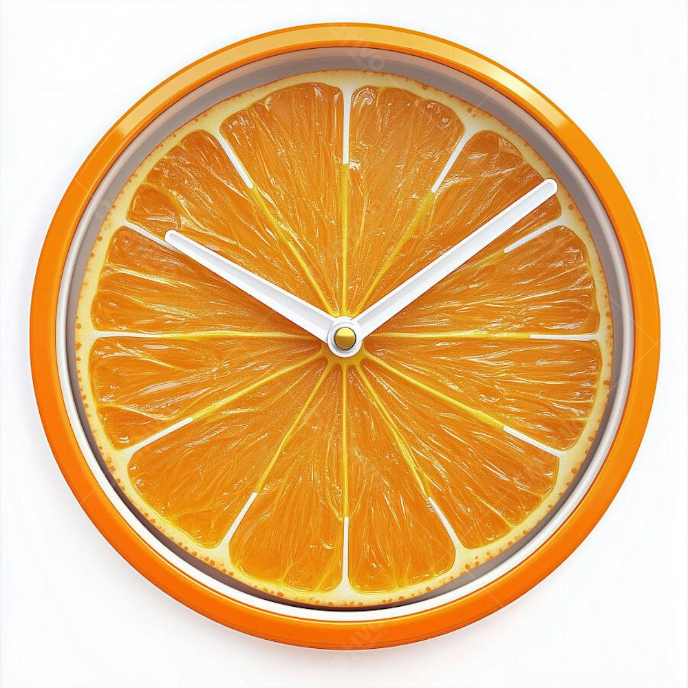 relógio 3d laranja