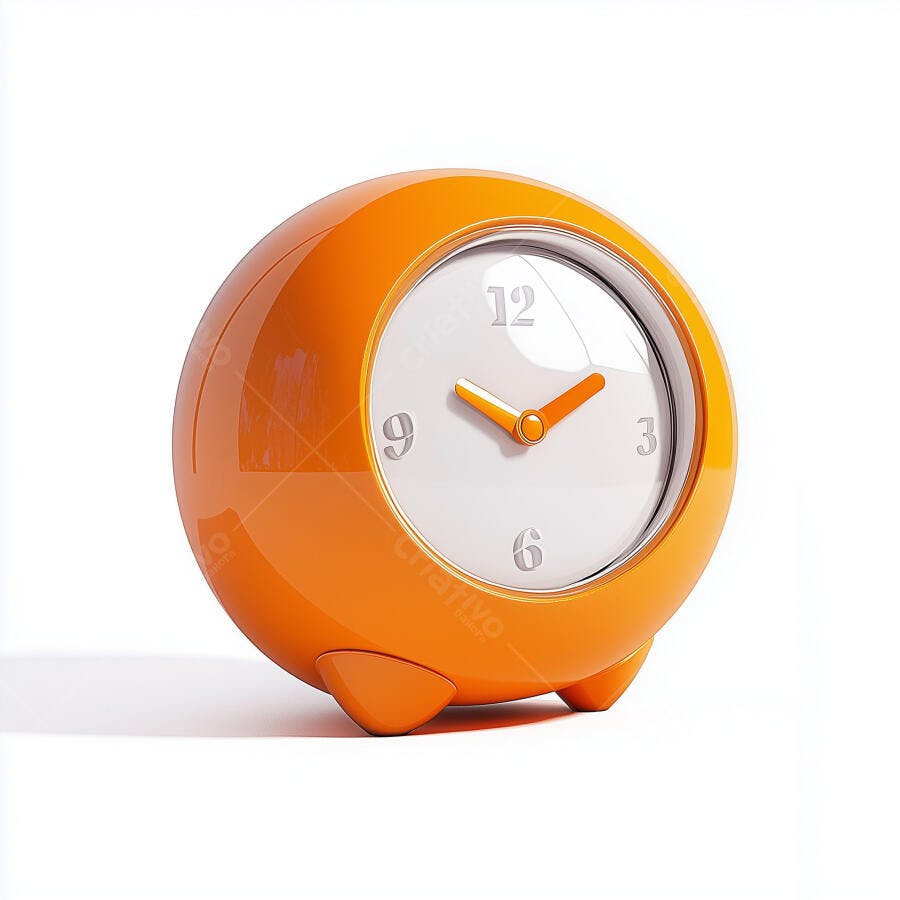 Relógio laranja moderno design minimalista