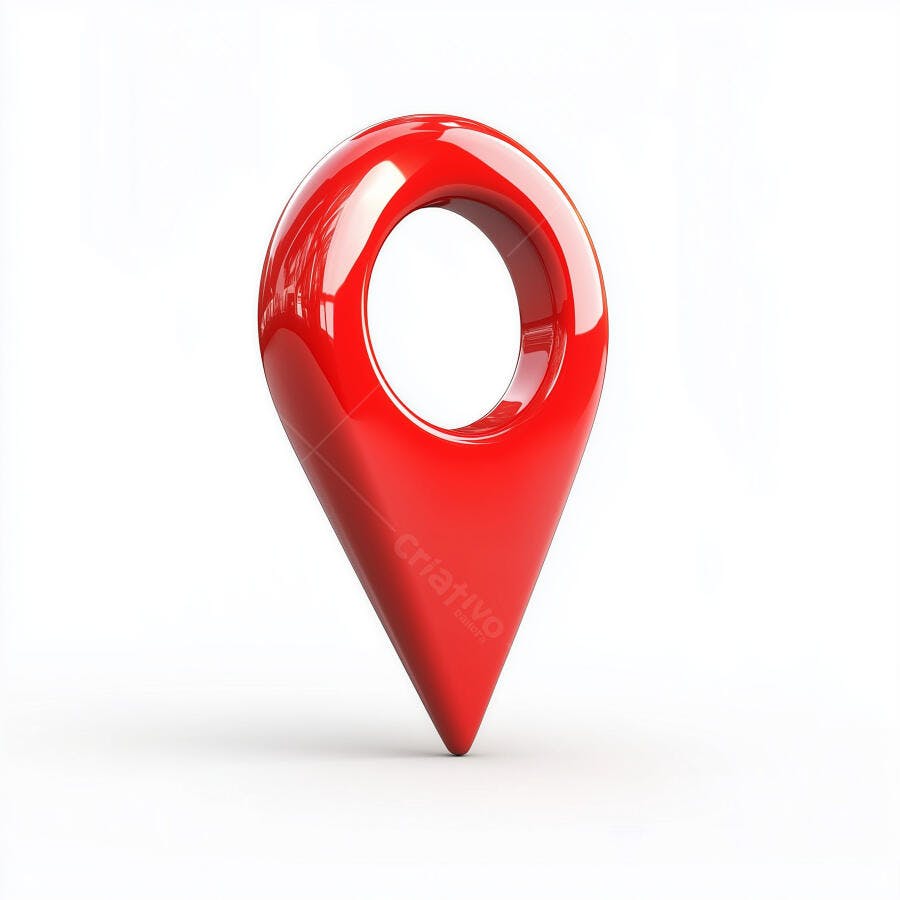 Marcador de localização vermelho 3D