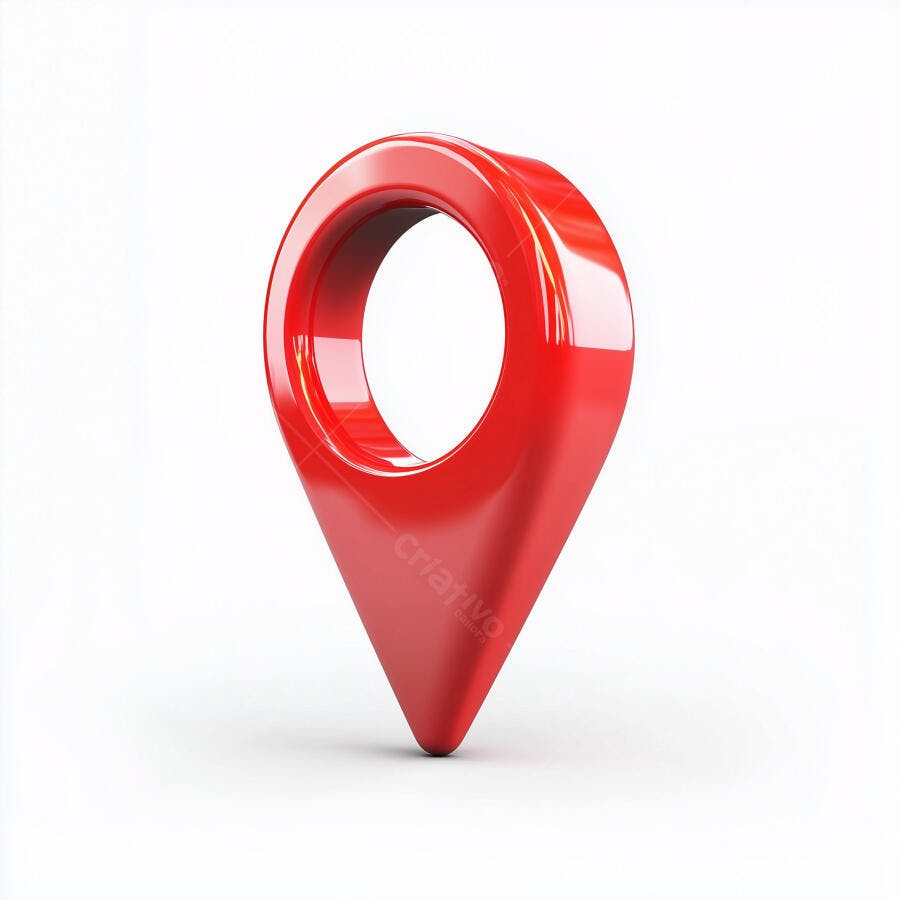 Marcadores de mapa vermelhos 3D