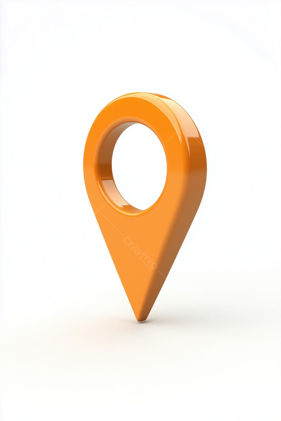 Marcador de localização laranja 3D