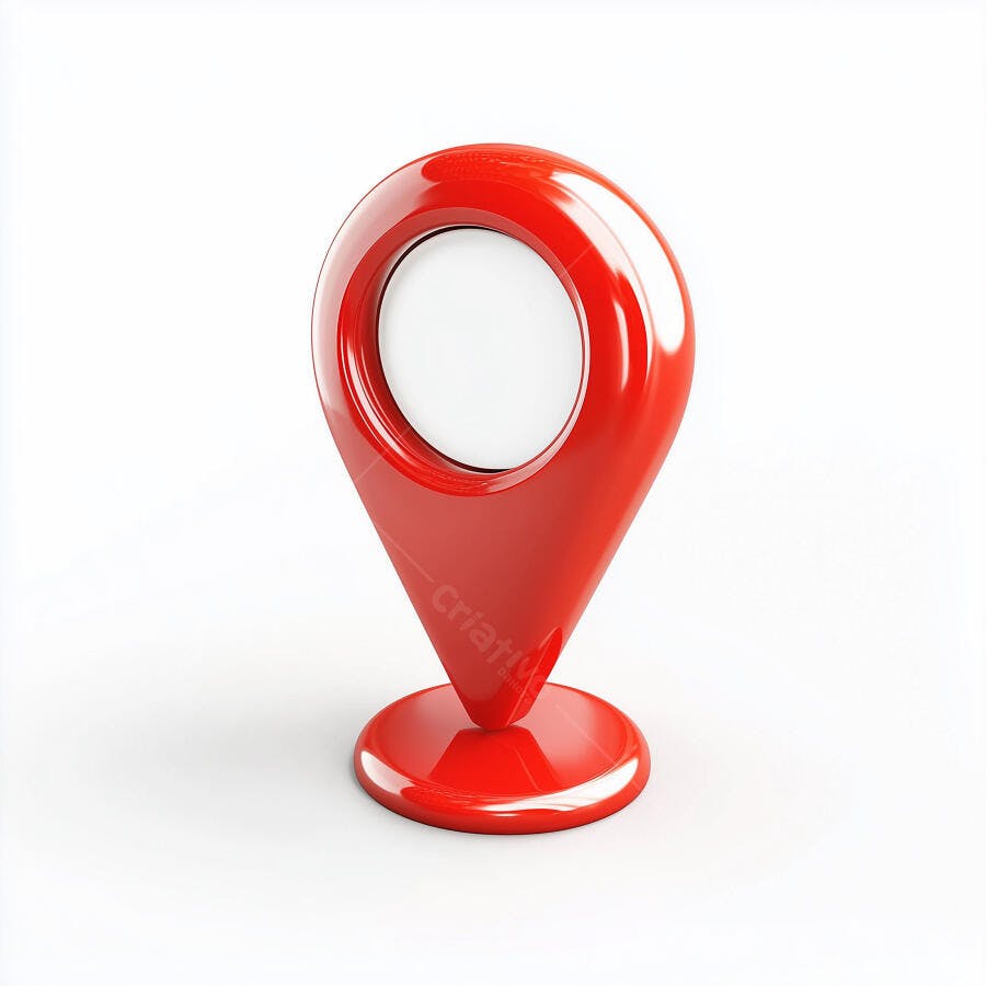 Marcador de localização vermelho 3D
