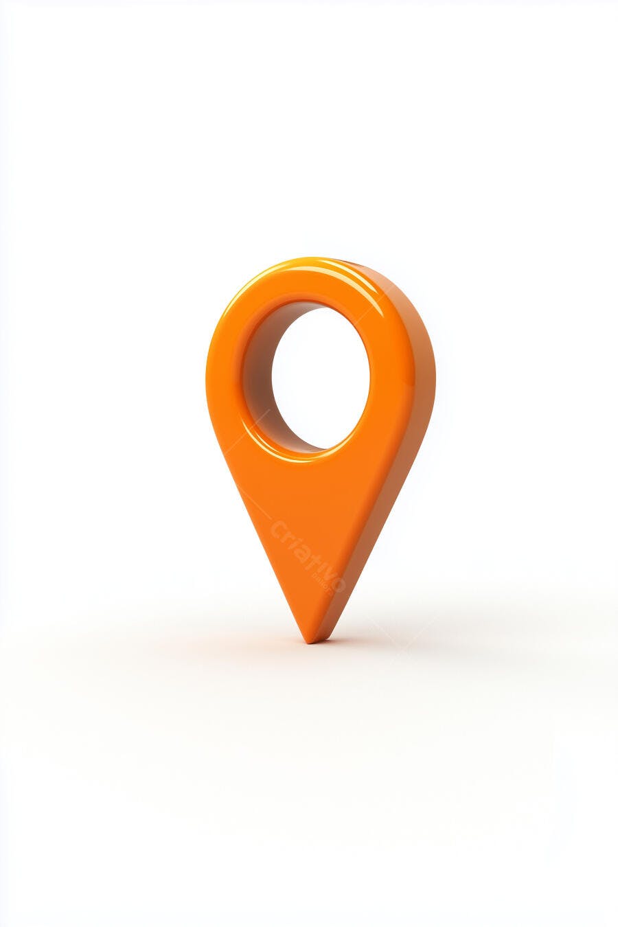 Marcador de localização laranja 3D
