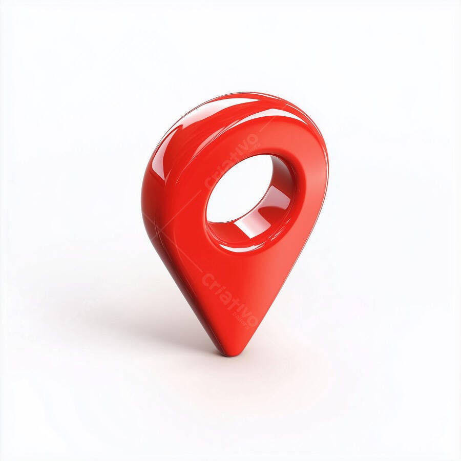 Marcador de localização vermelho 3D