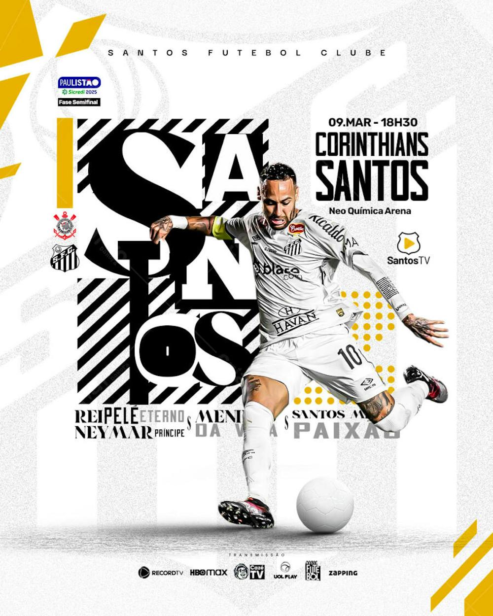 FUTEBOL CORINTHIANS X SANTOS SEMIFINAL PAULISTÃO NEYMAR