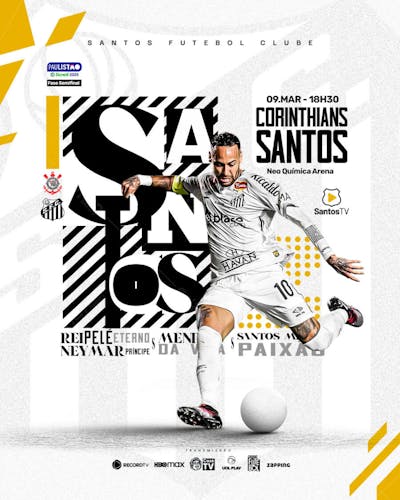 FUTEBOL CORINTHIANS X SANTOS SEMIFINAL PAULISTÃO NEYMAR
