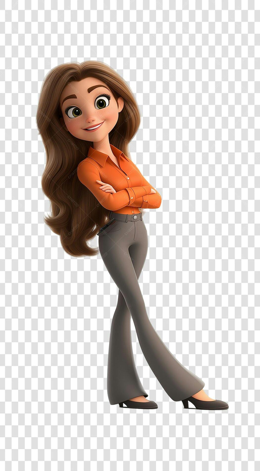 Avatar profissional mulher PNG com fundo transparente