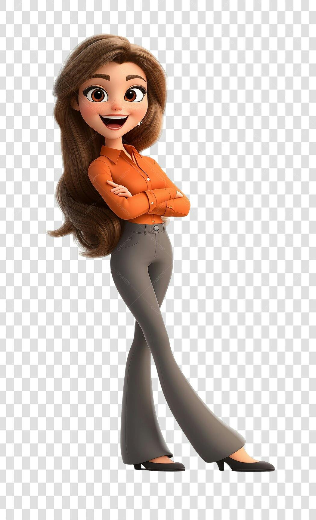 Avatar profissional mulher PNG com fundo transparente