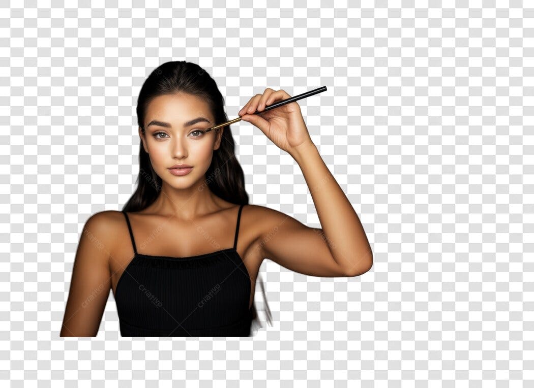 Banner maquiagem mulher PNG com fundo transparente