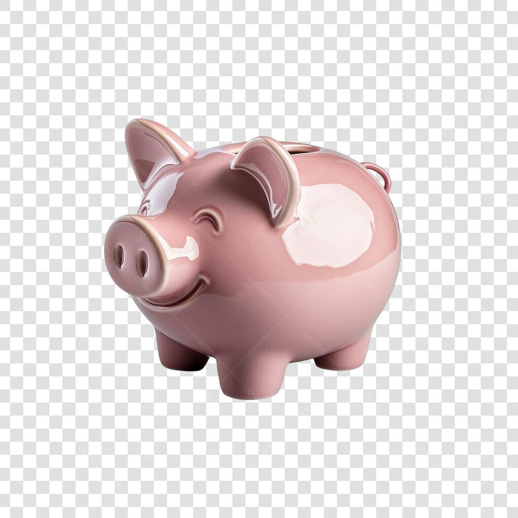 Mockup Cofrinho Rosa PNG com fundo transparente