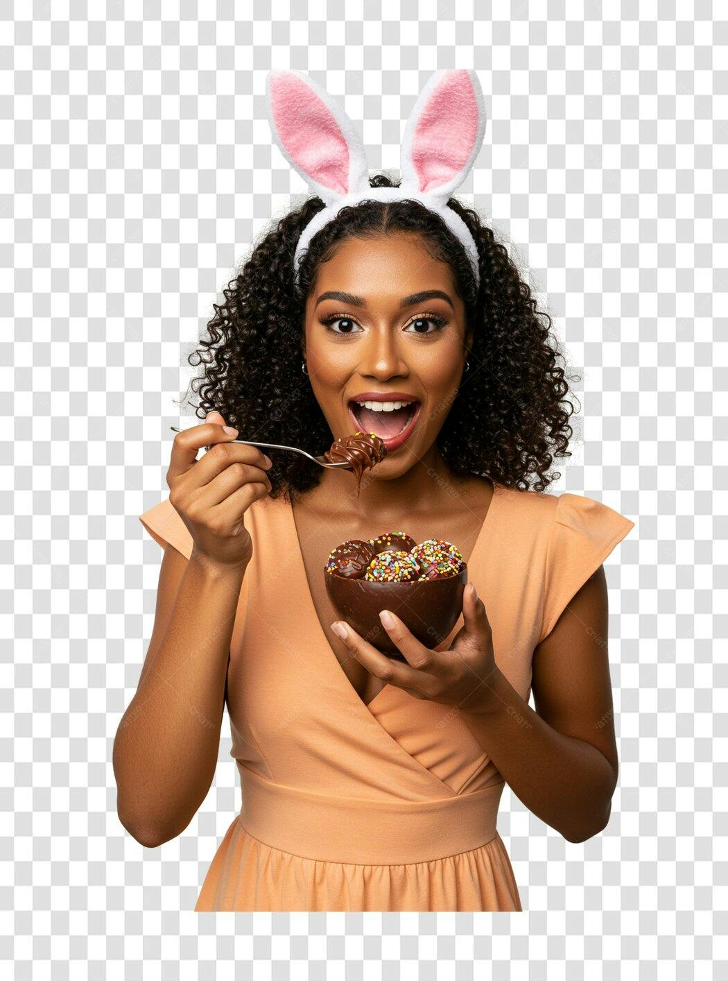 Post Instagram Páscoa Chocolate PNG com fundo transparente