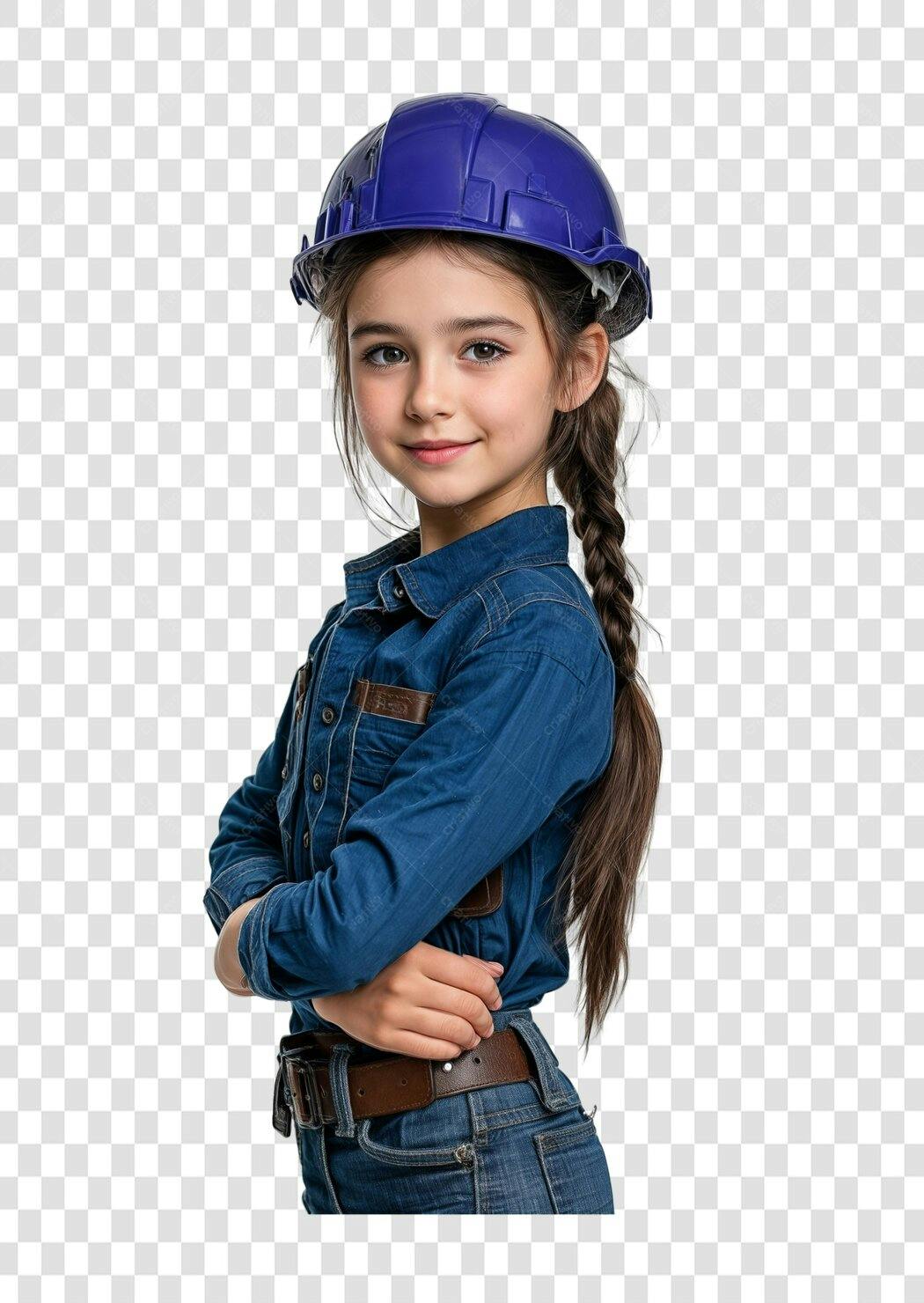 Imagem PNG Menina Engenheira com fundo transparente