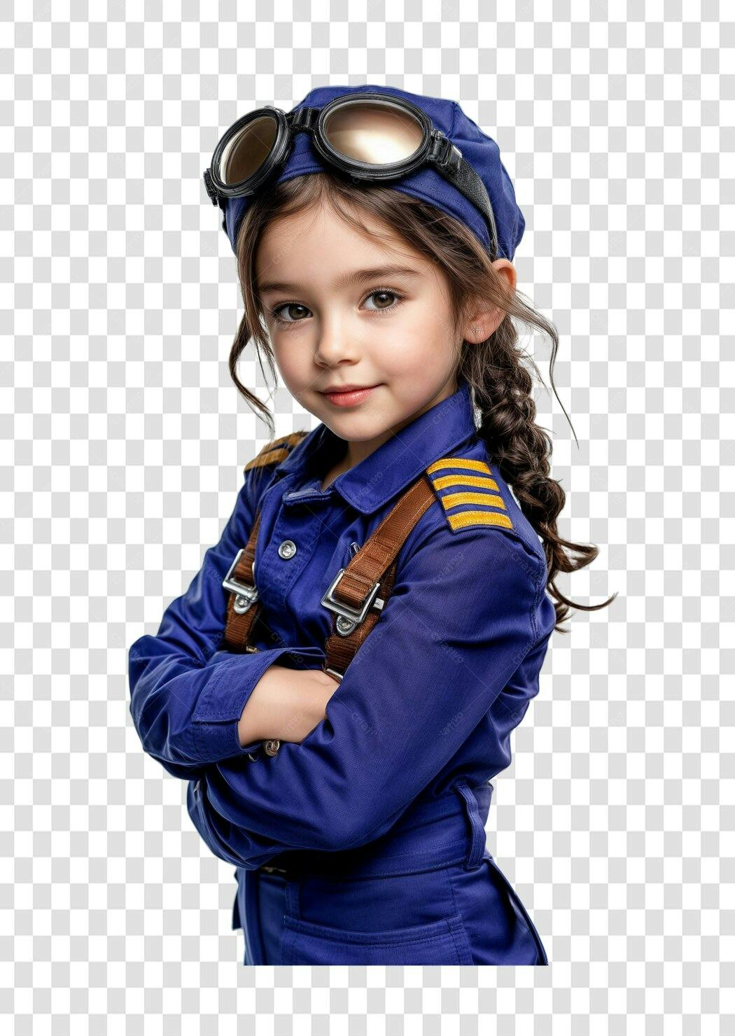 Imagem Menina Aviadora PNG com fundo transparente