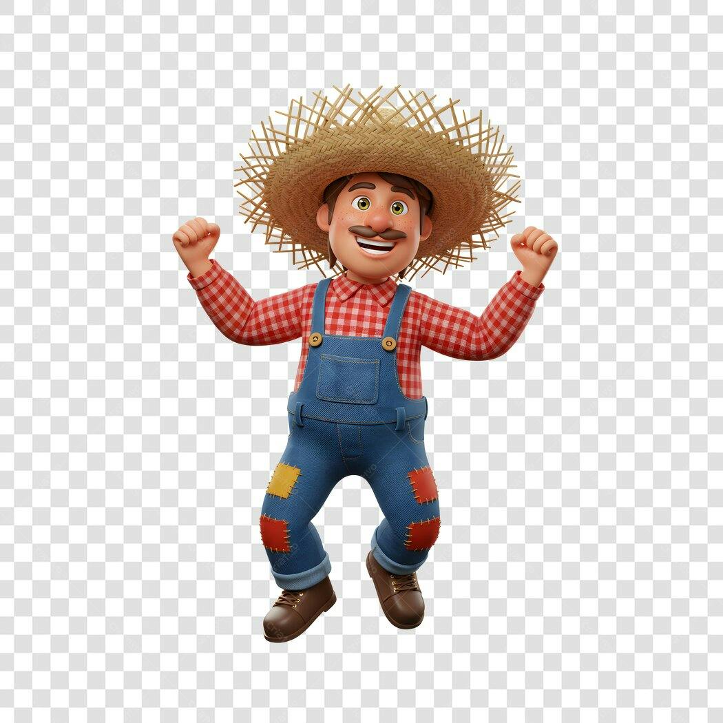 Ilustração Agricultor Feliz PNG com fundo transparente