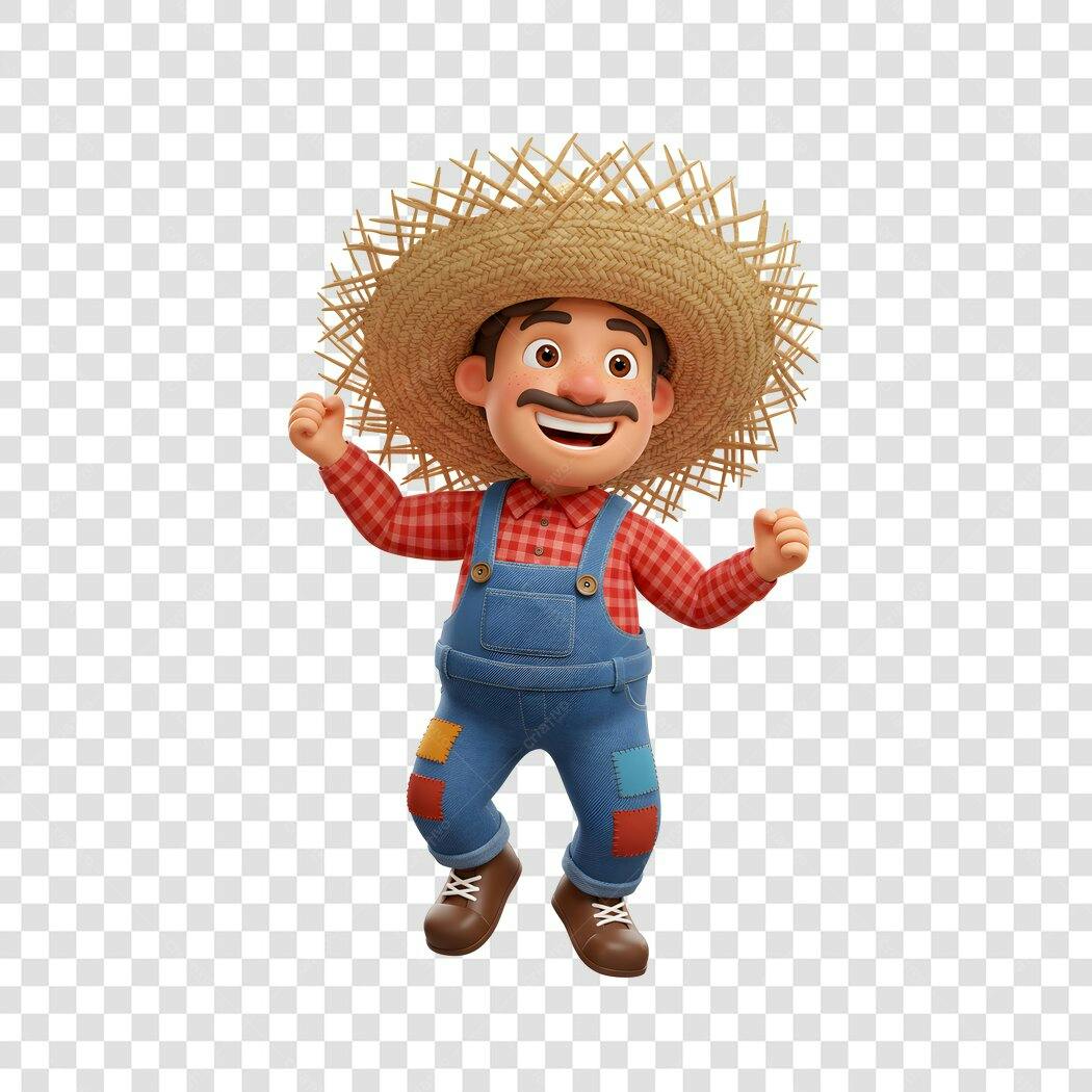Mascote Agricultor PNG com fundo transparente