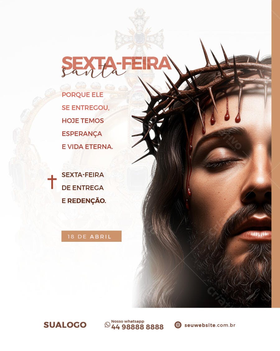 Flyer para Sexta-Feira Santa PSD Editável