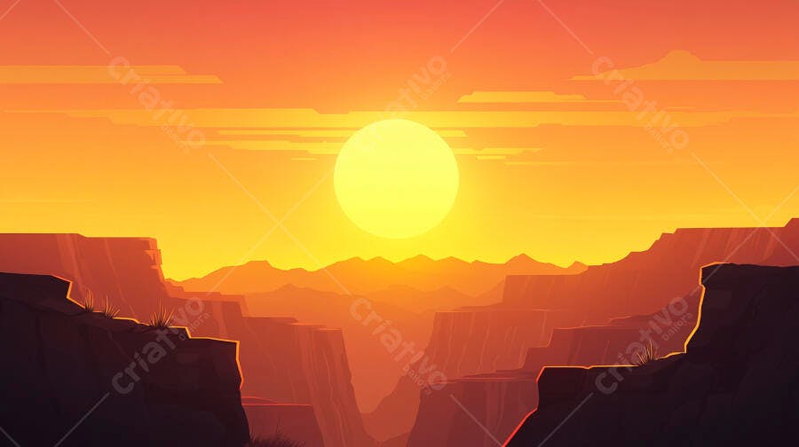 Paisagem de Canyon ao Pôr do Sol
