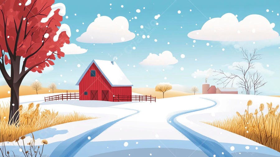 Red Barn Inverno Paisagem Nevada