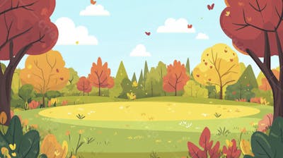 Ilustração Digital de Floresta Verdejante na Primavera com Luz Solar Filtrada