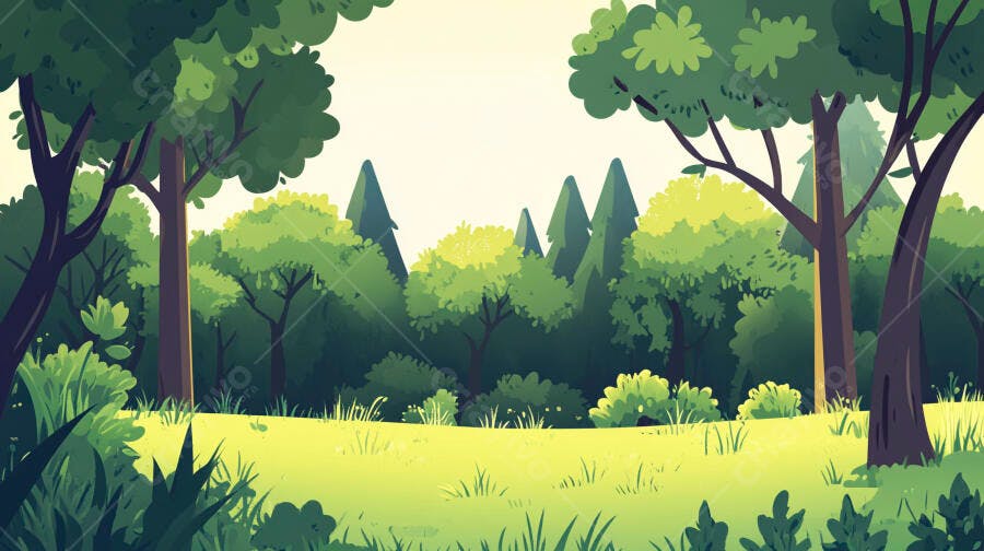 Paisagem verdejante floresta de verão
