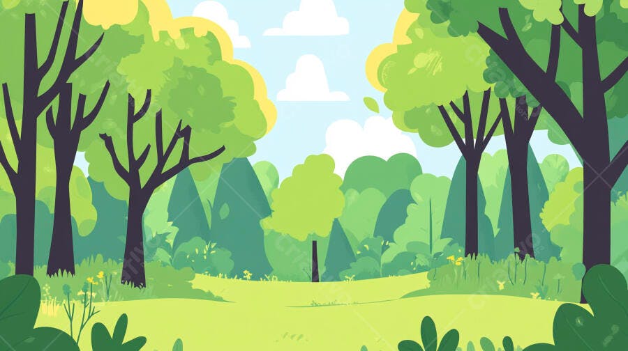 Paisagem primaveril árvores verdes claro