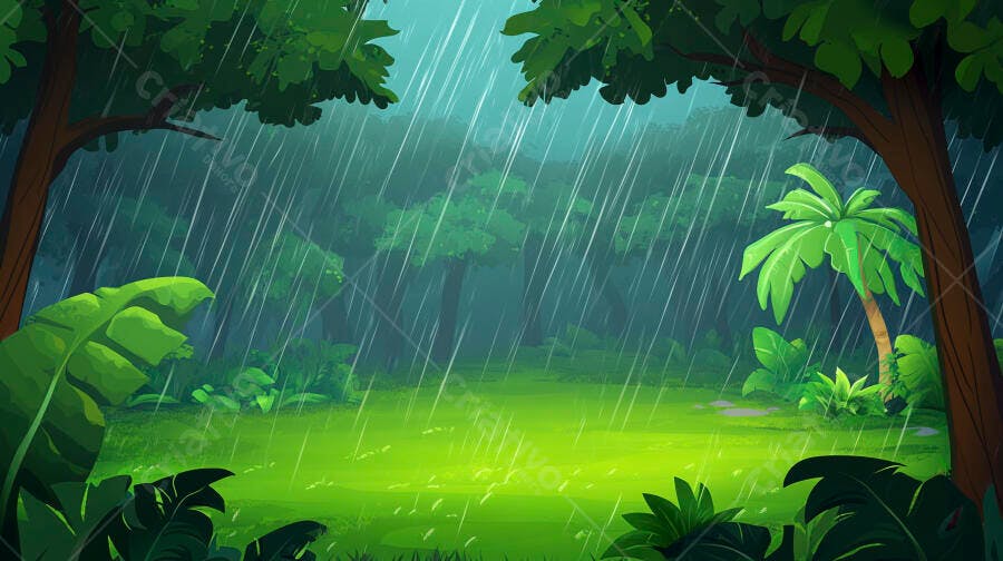 Floresta Tropical sob Chuva