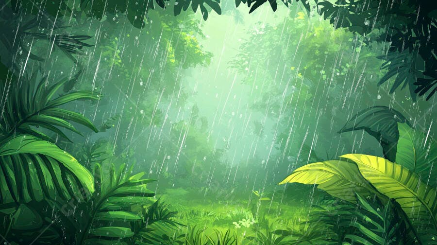 Floresta Tropical sob Chuva