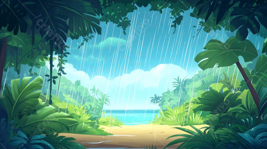 Praia Tropical Chuva Verão