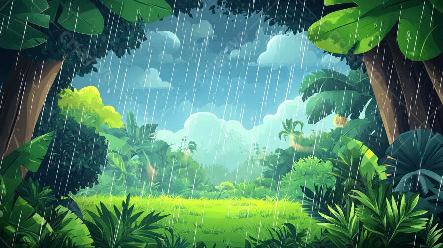Floresta Tropical sob Chuva