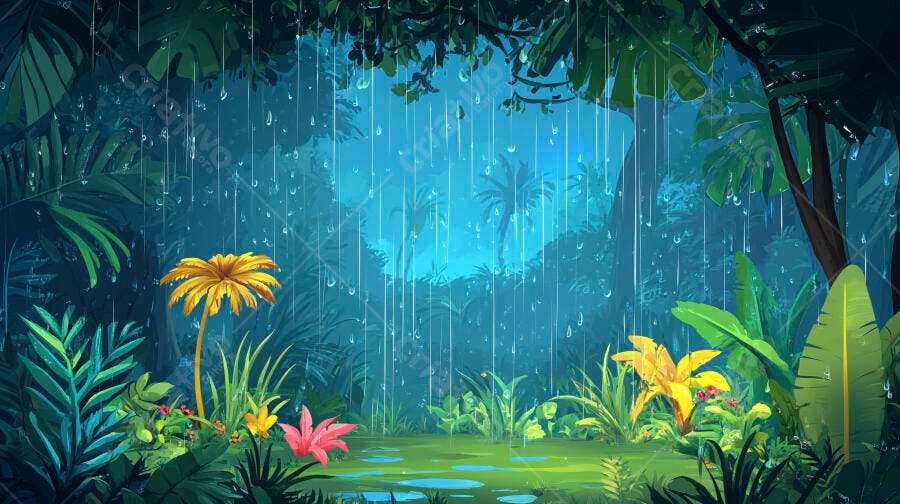Floresta Tropical sob Chuva intensa