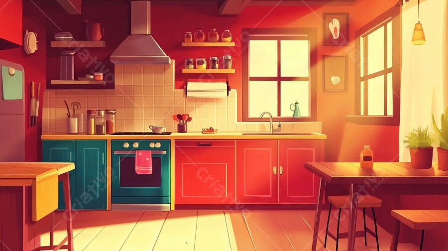 Cozinha aconchegante estilo vintage tons quentes