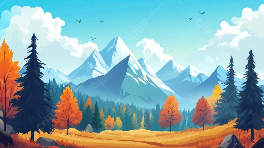Paisagem Outonal Montanhosa