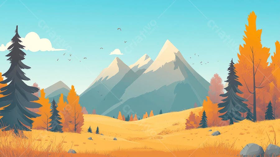Paisagem Outonal Montanhosa