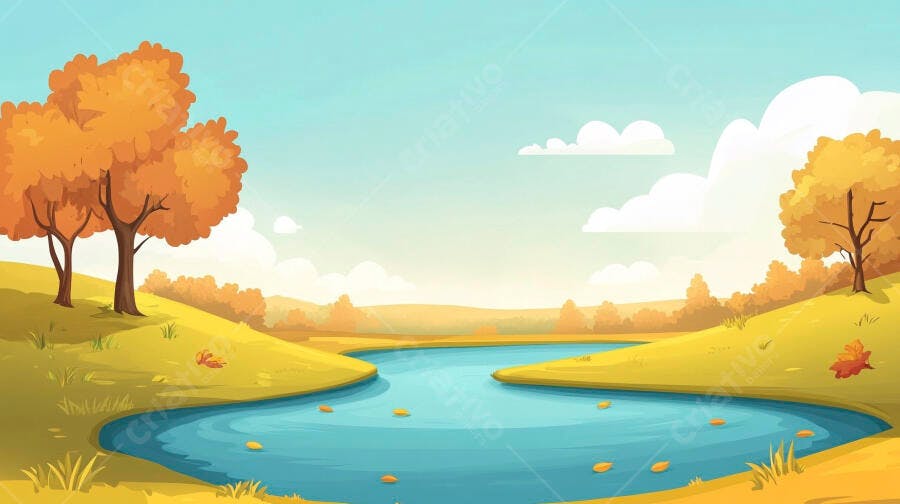 Paisagem Outonal Lago Sereno