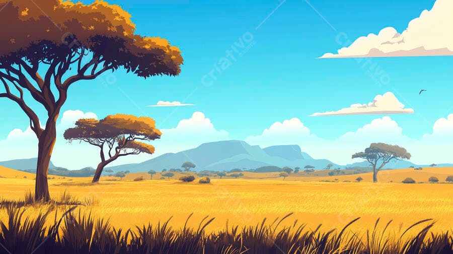 Savana Africana dia ensolarado
