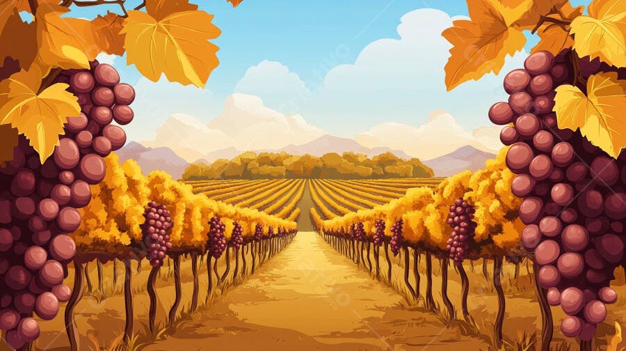 Vinhedo Outono Colheita Uvas