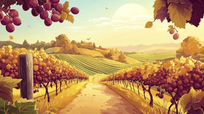 Vinhedo na Época da Colheita