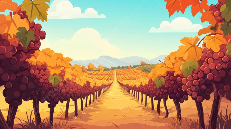 Vinhedo Outono Colheita Uvas Vermelhas