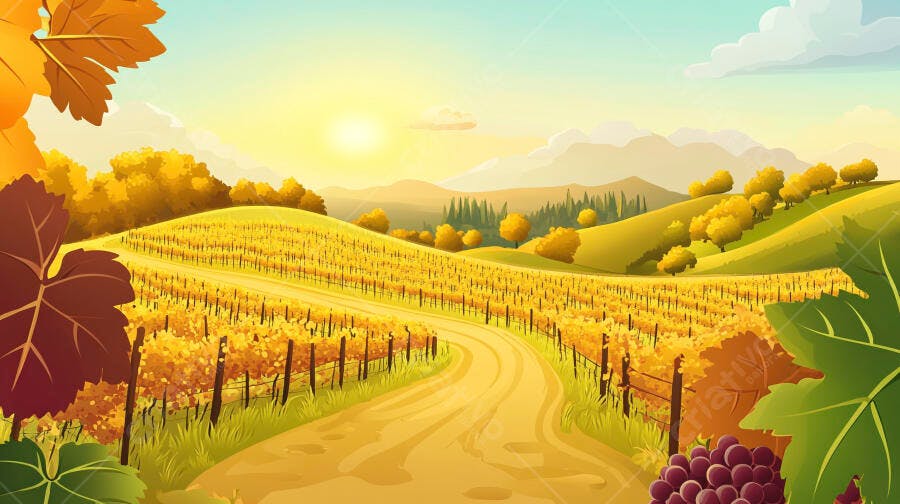 Videira Outono Paisagem Campestre
