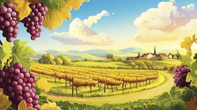 Vinhedo na Época da Colheita