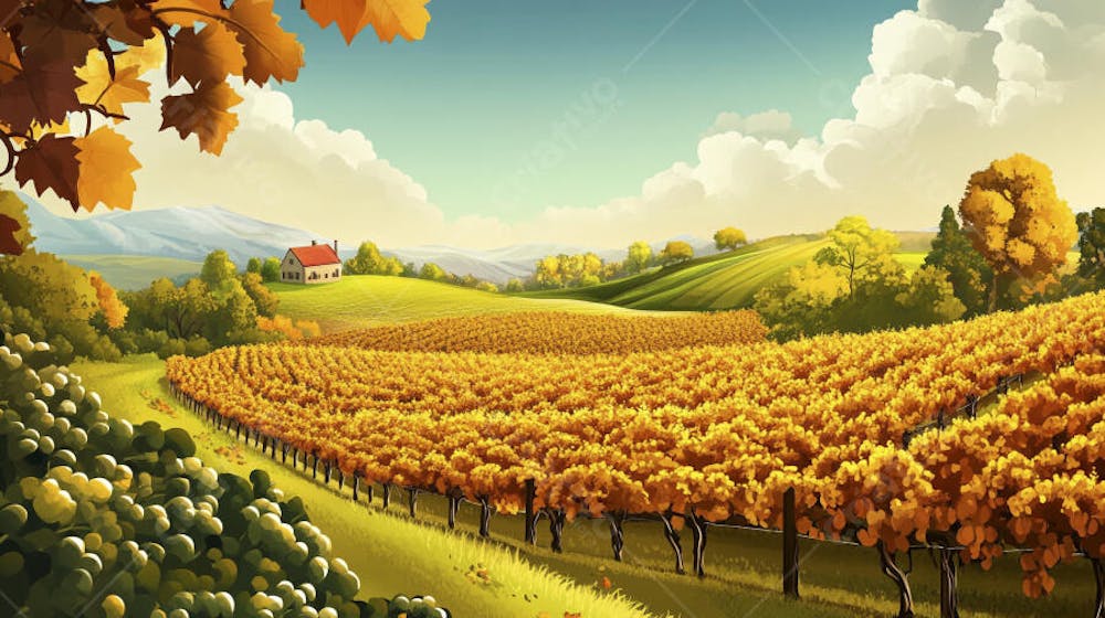 Vinhedo na Época da Colheita