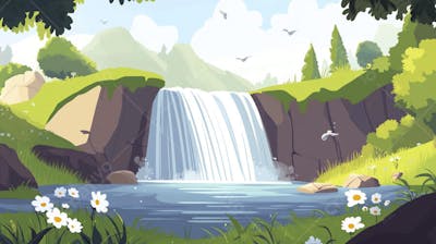 Cachoeira na Primavera