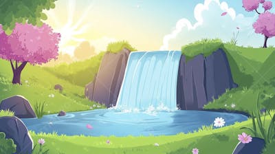 Cachoeira na Primavera