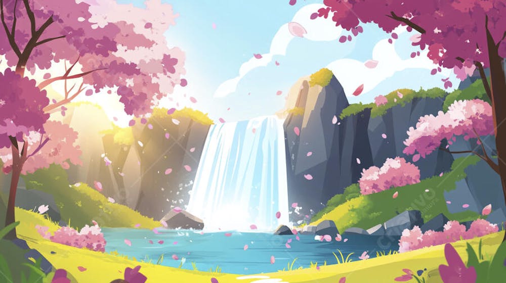 Cachoeira na Primavera