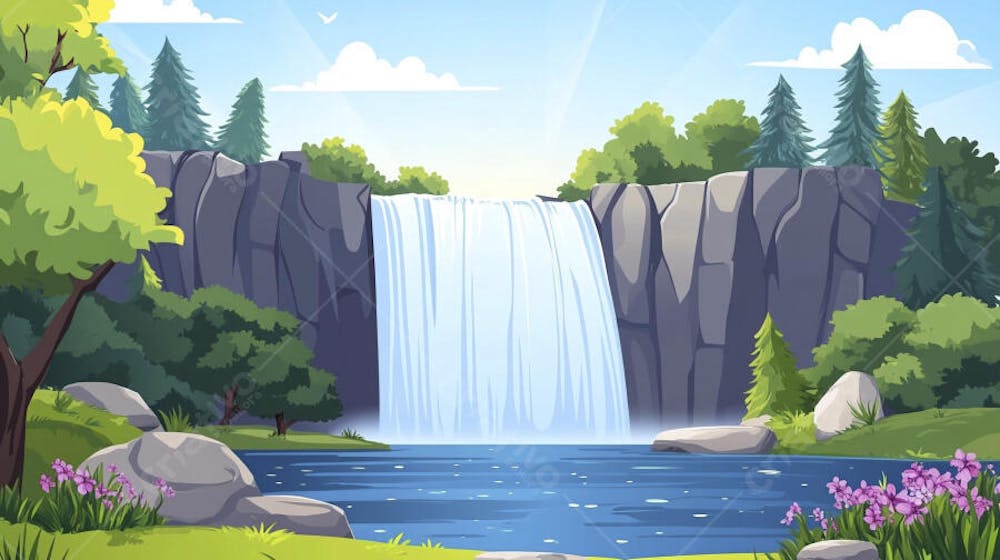 Cachoeira na Primavera