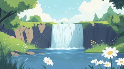 Cachoeira na Primavera