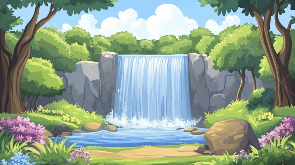 Cachoeira na Primavera